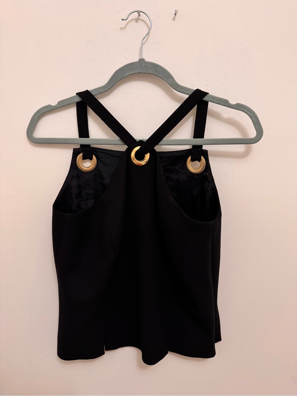 Donna Morgan Black halter with Gold-Tone